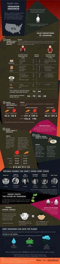 Veganism myths debunked infographic